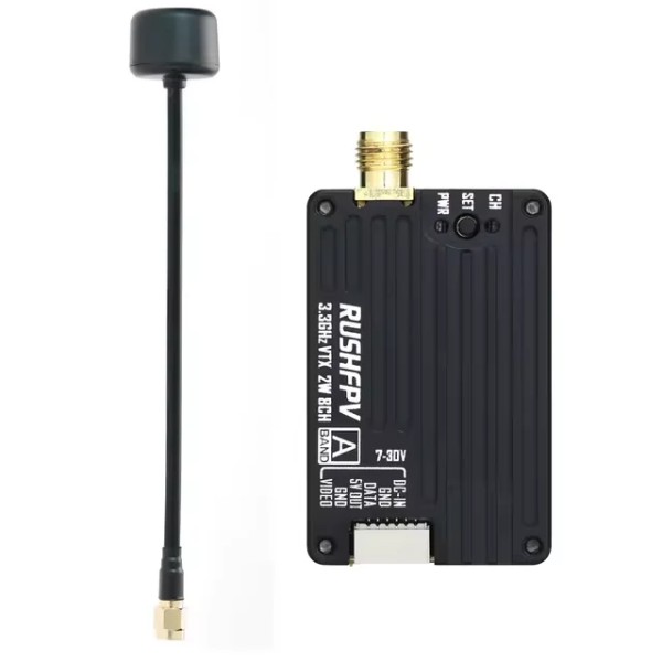 RushFPV 3.3G 2W VTX 8CH 2000MW Audio Video Module for RC Remote Multi-Rotor DIY Parts Made Metal